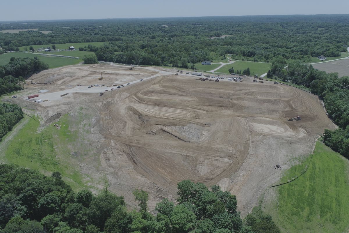 construction progress view of future plant site