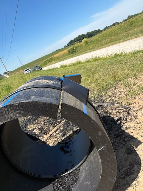 Ttest strip from fusion welding 36 inch pipe